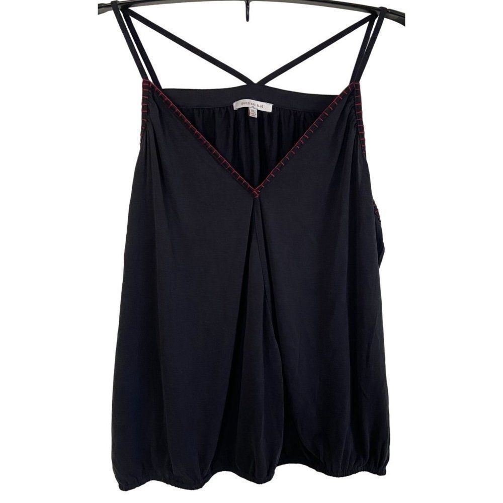Skies are Blue Black Tank Top XXL Criss Cross Back